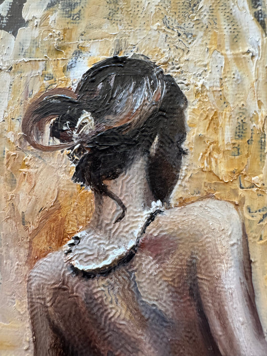 "Insolence" huile originale sur carton entoilé, encadré soigneusement avec certificat d'authencité.