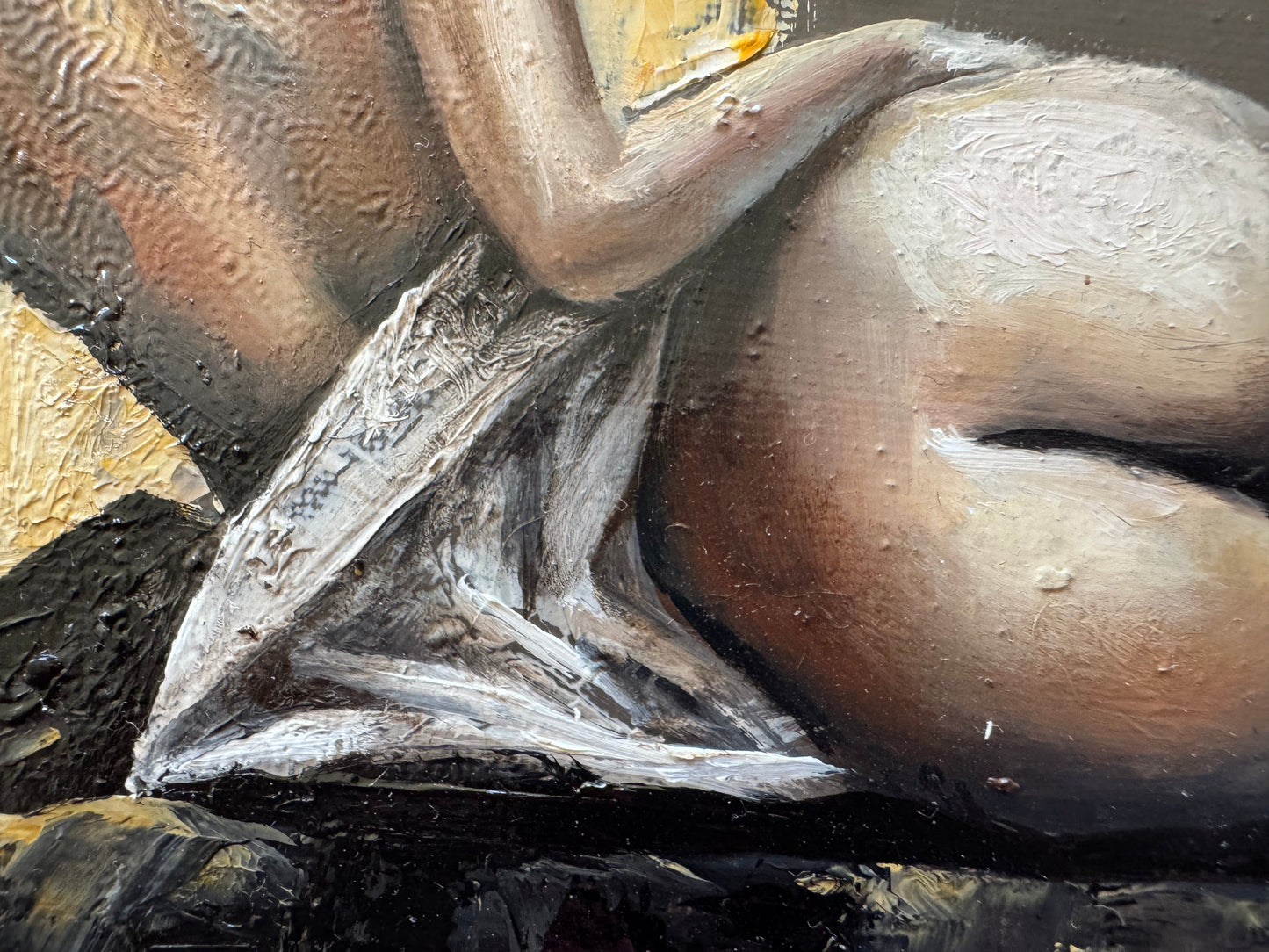 "Insolence" huile originale sur carton entoilé, encadré soigneusement avec certificat d'authencité.