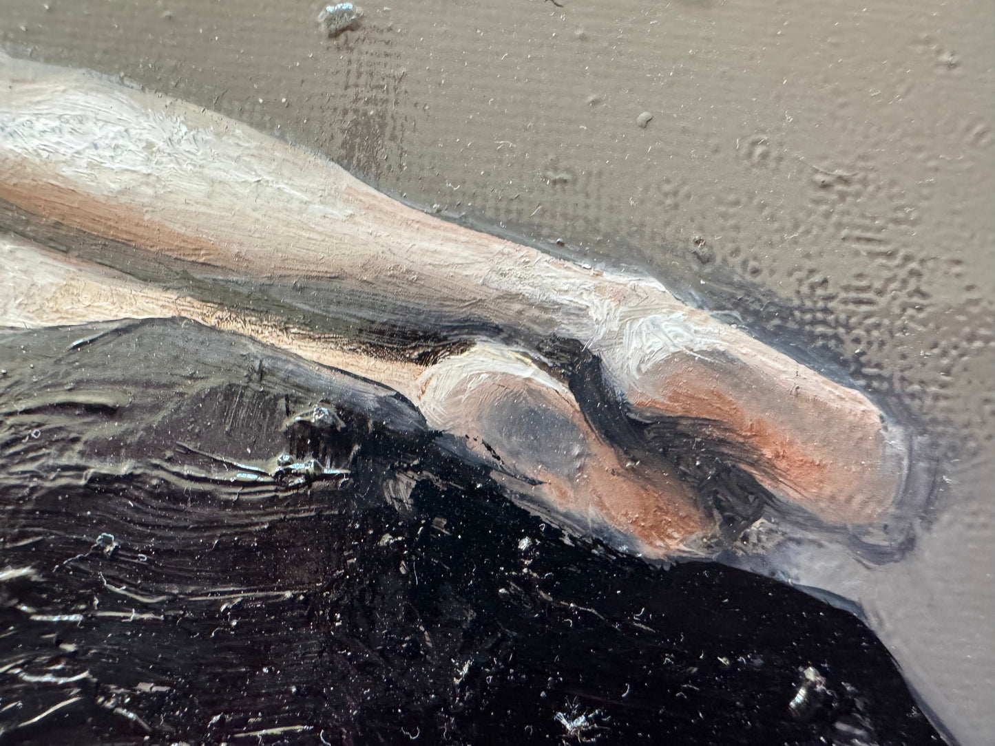 "Insolence" huile originale sur carton entoilé, encadré soigneusement avec certificat d'authencité.